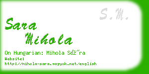 sara mihola business card